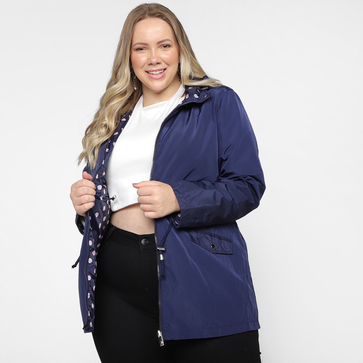 parka plus size preta